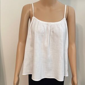 NWT H&M White Linen & Rayon Textured Top